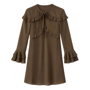 I Saw It First Womens/Ladies Ruffled Mini Dress / Brown